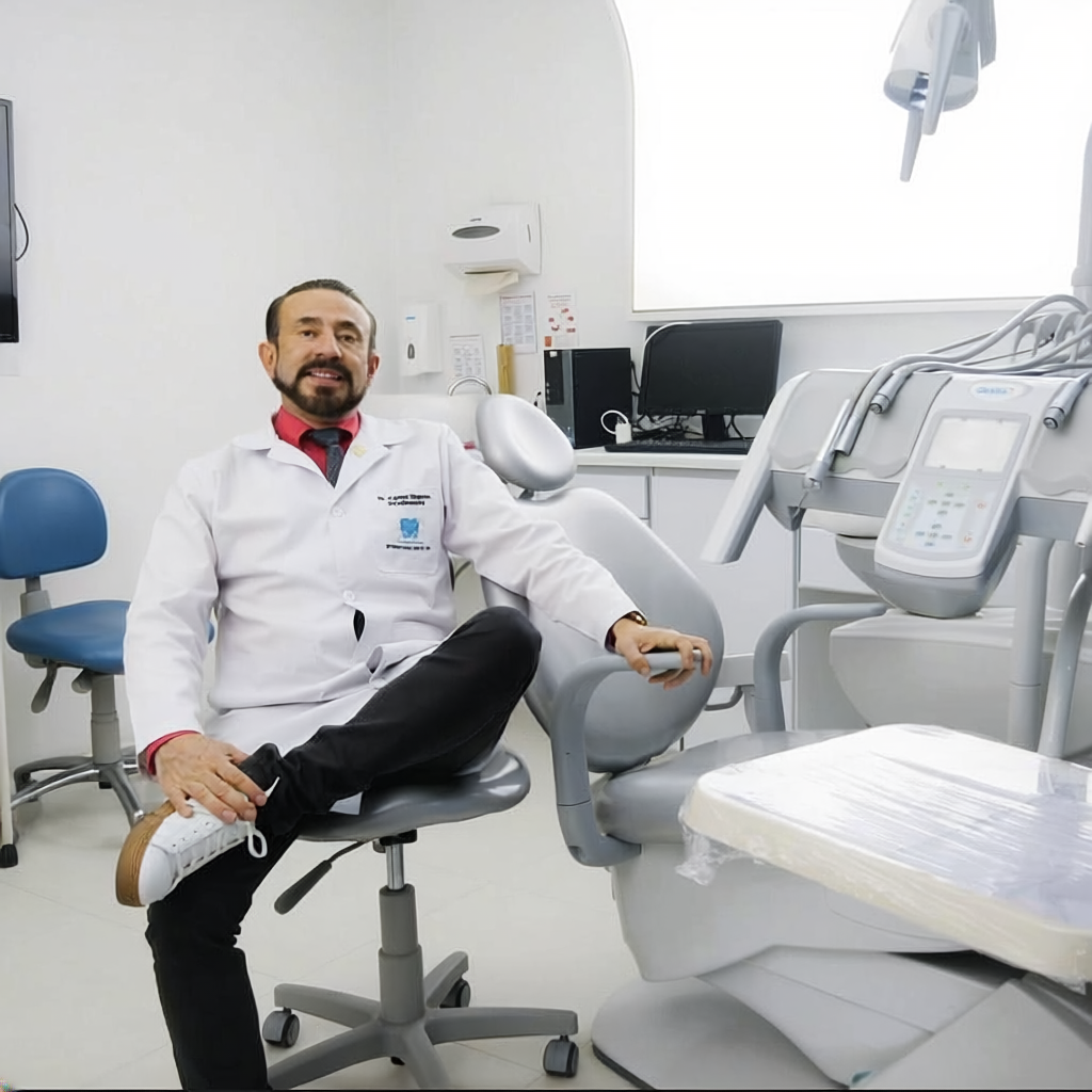 Prof. Dr. Carlos Chaparro — Ortodoncista y Odontopediatra en su consultorio en Bogotá